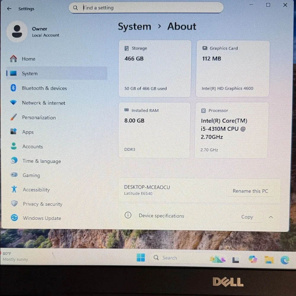 Dell Latitude E6540 Laptop - Black
